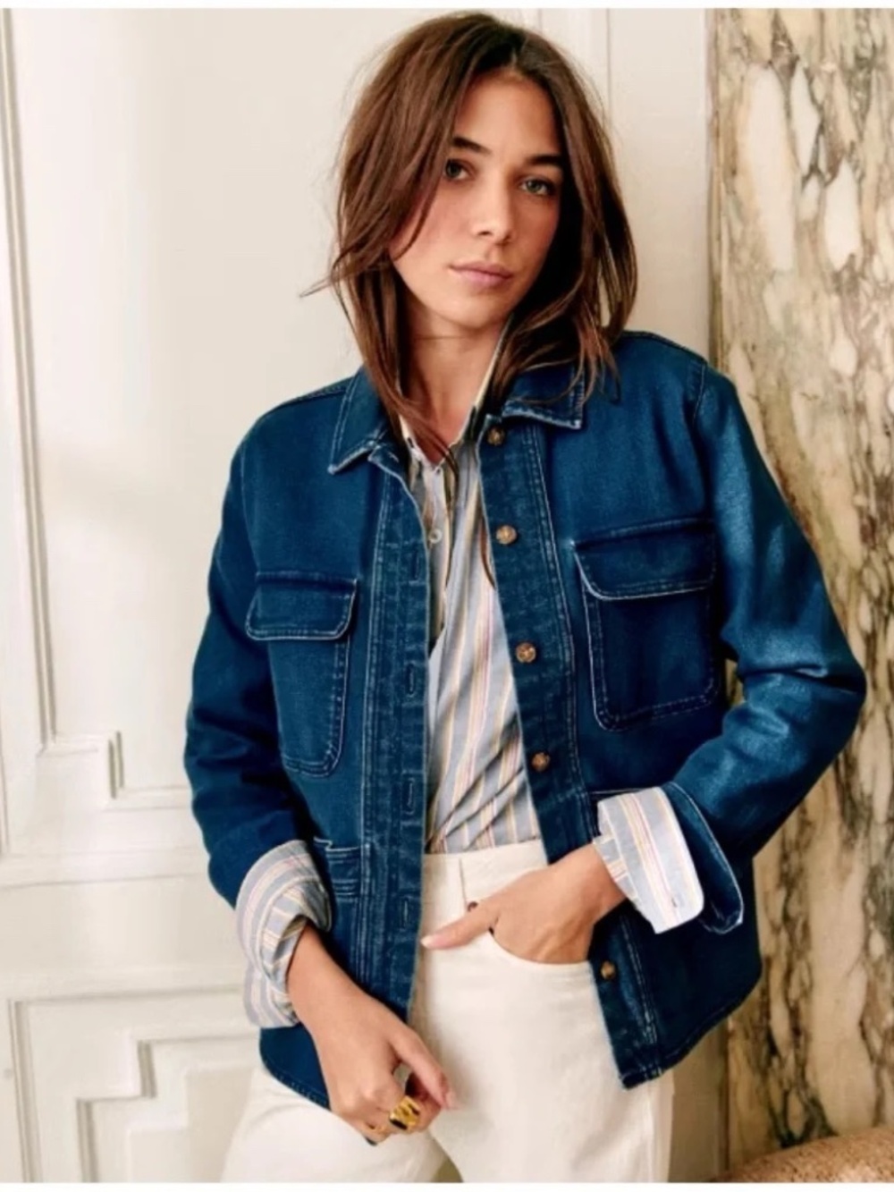 Sezane Willa Jacket Indigo XS